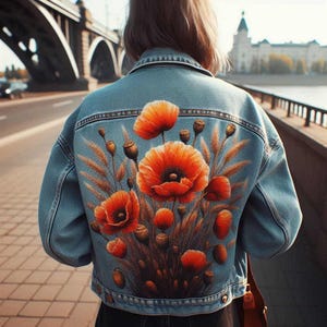 Hand Painted Custom Jacket Made to Order, Painted Denim Jacket, Personalized Clothes for Any Your Idea, Custom Jean Jacket for Men or Women