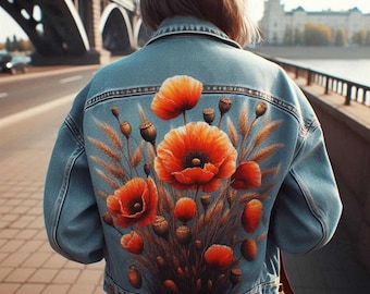 Chaqueta vaquera personalizada pintada a mano: arte personalizado para llevar
