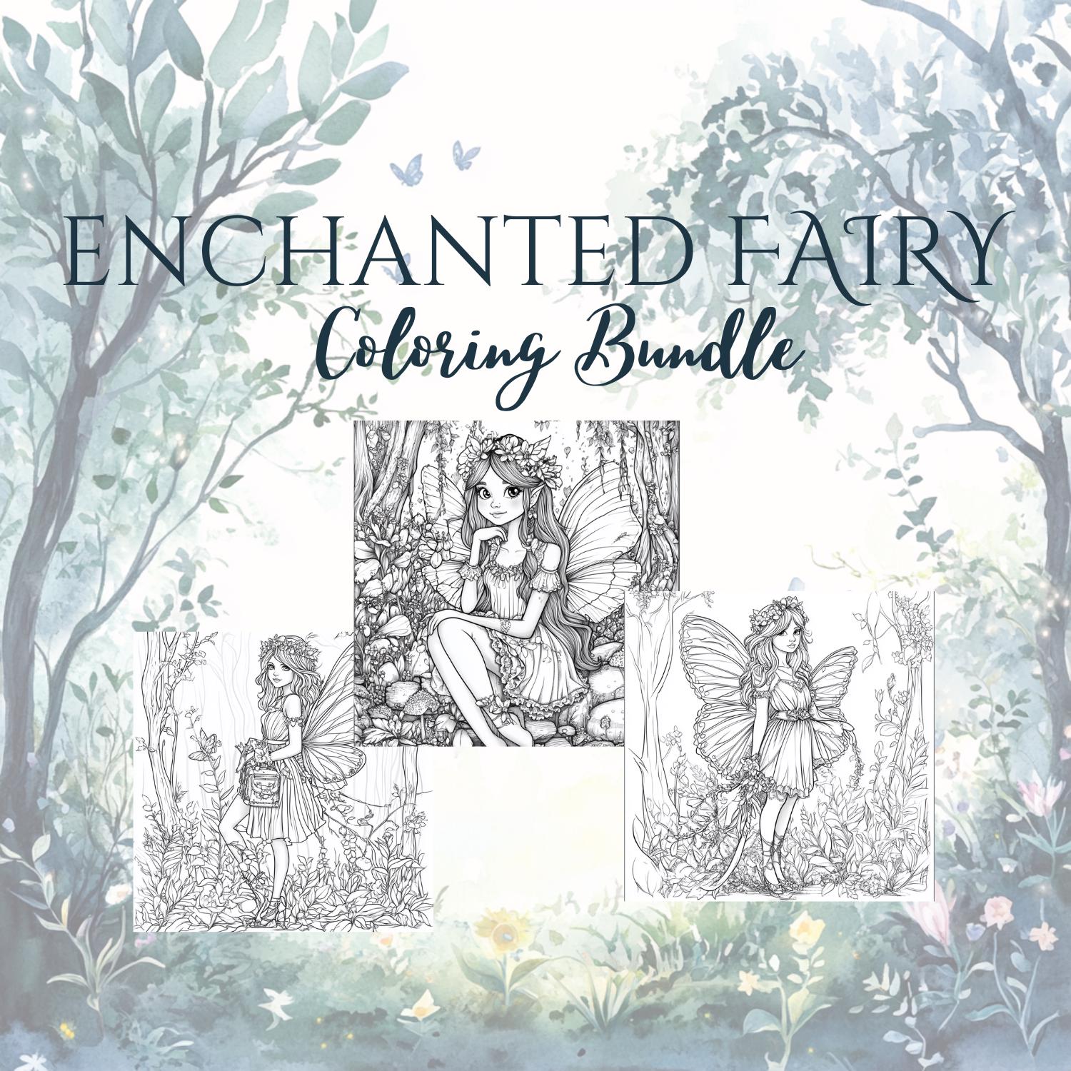 40 Enchanted Fairy Coloring Pages for Adults – Printable Fantasy Coloring Book PDF (US Letter & A4) Instant Download