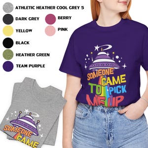 Bonita camiseta de extraterrestre OVNI, camiseta espacial kawaii con dibujos, divertida camiseta cósmica, camiseta de astronauta de ciencia ficción, camiseta unisex extragrande, regalo para amantes de los OVNIs.