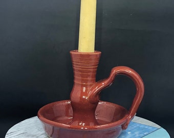 ceramic chamber stick, candle stick holder,