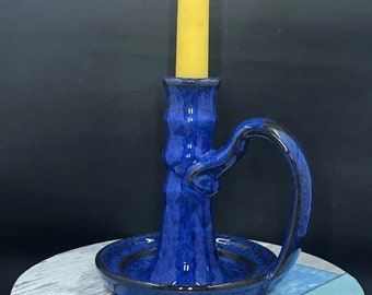 ceramic chamber stick, candle stick holder,