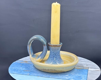 ceramic chamber stick, candle stick holder,
