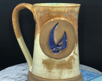 Mandalorian mug, mud horn signet, Star Wars, iron over rust glaze