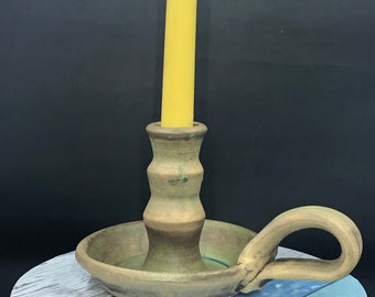 ceramic chamber stick, candle stick holder,