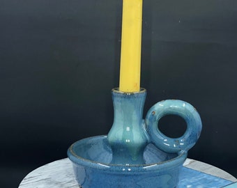 ceramic chamber stick, candle stick holder,