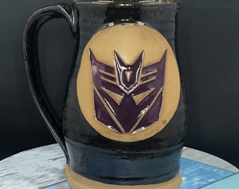 Decepticon ceramic mug, Transformers inspired