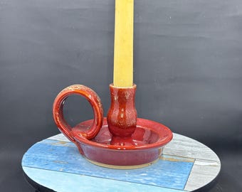 ceramic chamber stick, candle stick holder,