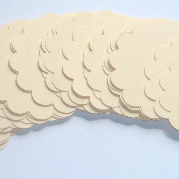 BULK SALE Manila 2 Inch Scallop Circle Cardstock Paper Punches 100pcs
