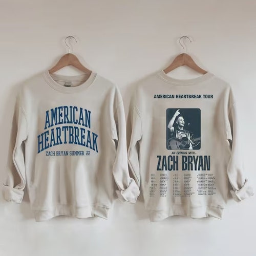 Zach Bryan American Heartbreak Tour 2022 Sweatshirt Country Etsy Canada