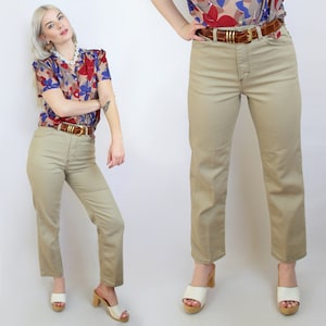 90s beige twill cargo style jeans by MAVERICK, Size 10, 28 inch waist, CURVY Jeans, 90s Cargo Jeans, 90s Clothing, 90s VINTAGE, Aesthetic