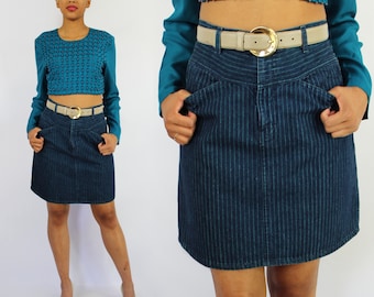 aesthetic jean skirt