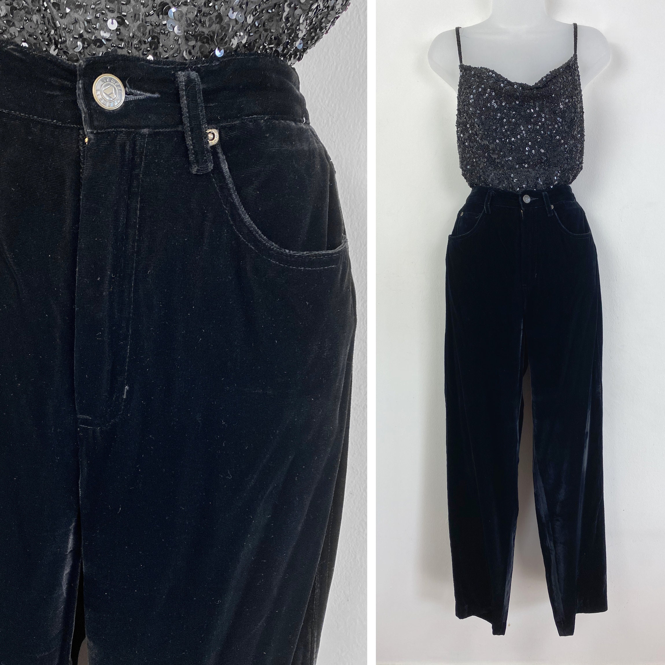 90s VINTAGE Black Velvet High Waist Pants, Size 6, 27 Inch Waist, Black Velvet Trousers Lizwear, Dark Academia 90s Velvet 90s Aesthetic VSCO - Etsy 90s VINTAGE Black Velvet High Waist Pants, Size 6, 27 Inch Waist, Black Velvet Trousers Lizwear, Dark Academia 90s Velvet 90s Aesthetic VSCO - Etsy