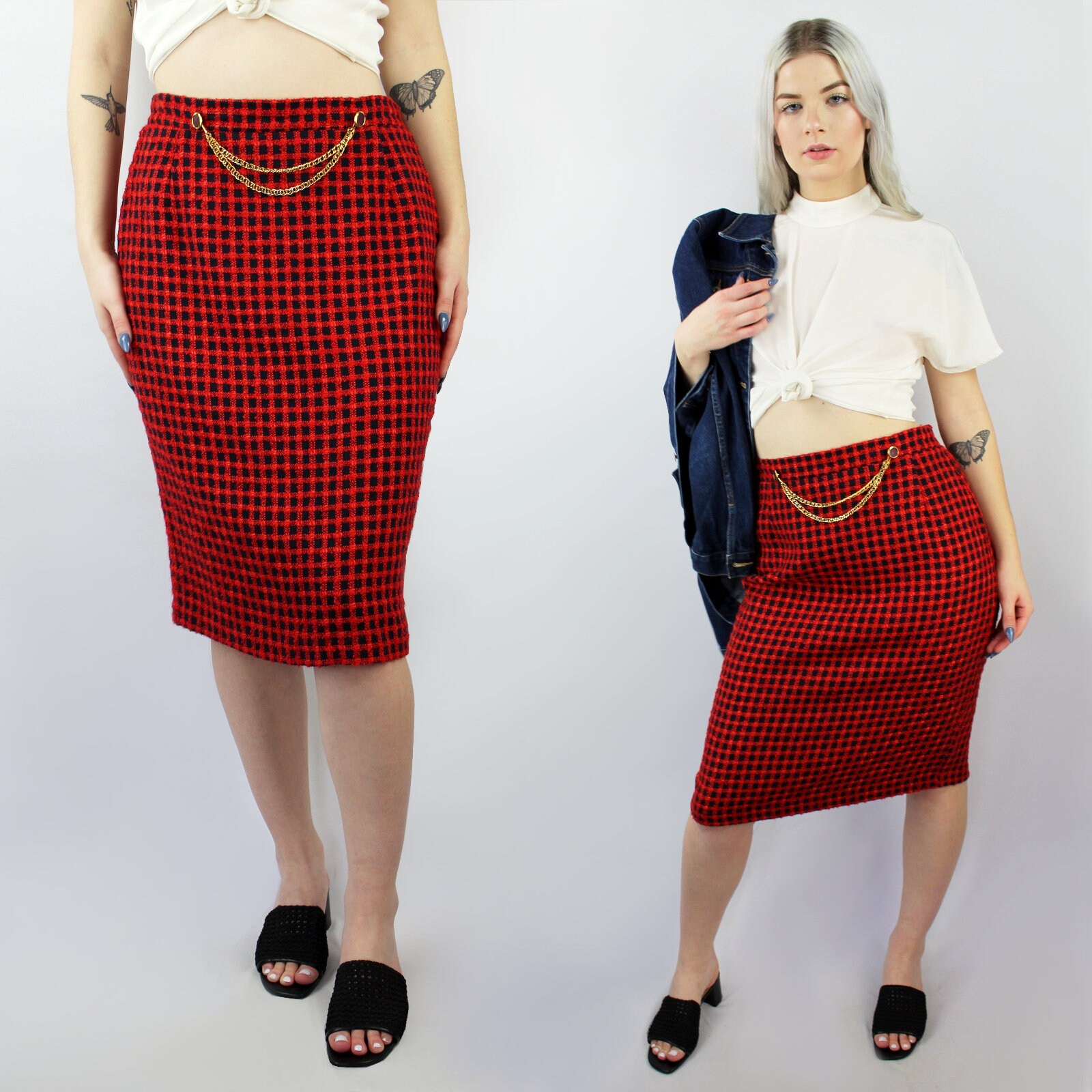 スカート GOLDEN GOOSE Women Skirts GWP01550P00052140462 Red Women's Super-Star in red suede with glitter star and white