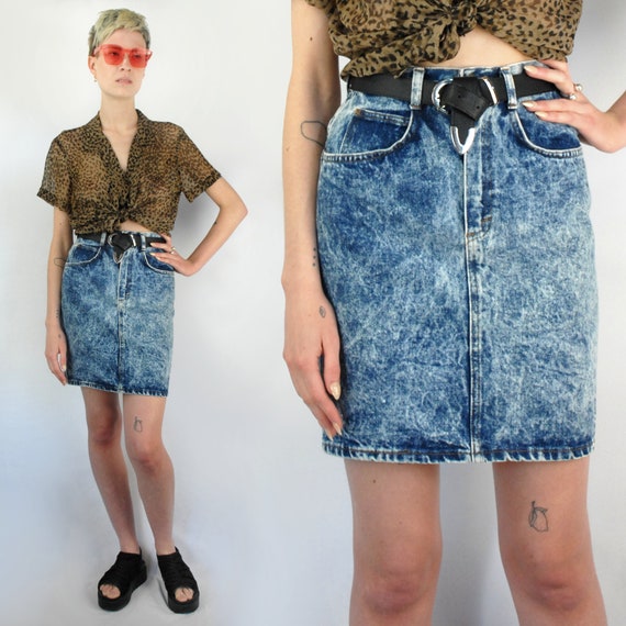 90s fashion denim skirt