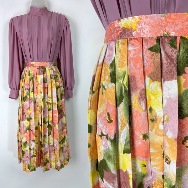Neon Floral Mini Skirt main image 0