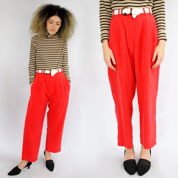 silk tapered trousers