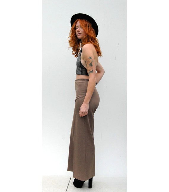 NORTH BEACH 70s Brown Suede Whipstitch Flare Pant — Garment