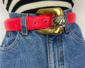 Quiet Luxury Vintage Motion East Black & Gold Belt | 80s  display picture 1