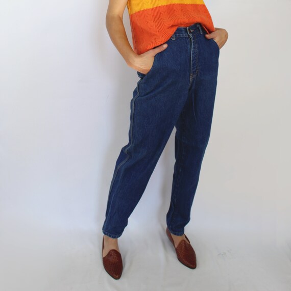 90s dark wash ultra high waist CALVIN KLEIN jeans… - image 2