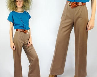 Vintage Cotler Pants Size 26x29 Beige Nylon 70s Talon Zipper