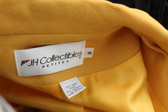 90s vintage canary yellow wool blazer Size 6, But… - image 2