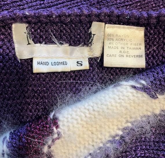 80s vintage purple and pink Angora accent dolman sleeve sweater Small Mob Wife Aesthetic Angora Sweater Purple Angora Sweater 80s Glam 1980s View 2