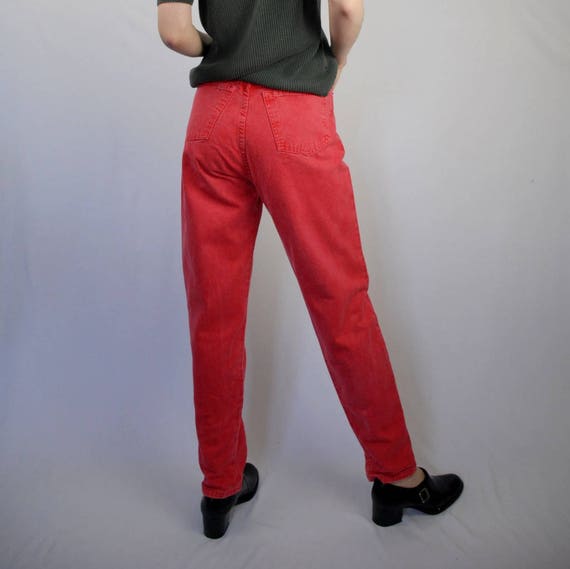 Coral pink high waist high rise button fly jean, … - image 5