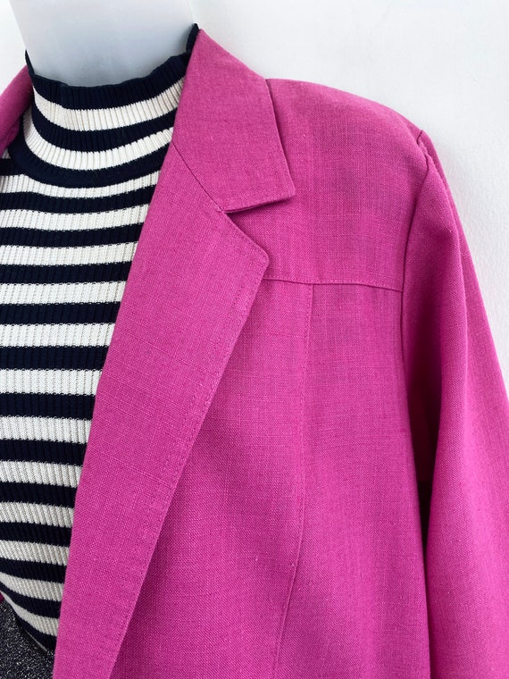 90s vintage magenta pink lightweight blazer Size … - image 8