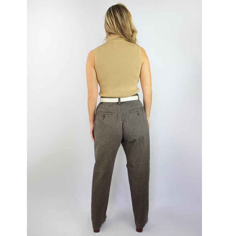 90s vintage taupe brown herringbone twill trousers Beige Twill Denim Trousers 90s Workwear Pants Boyfriend Fit Gorpcore Aesthetic Dickies image 7