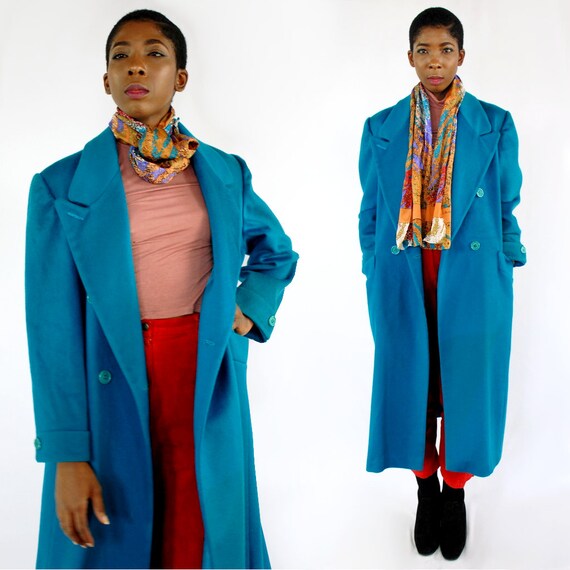 teal long coat