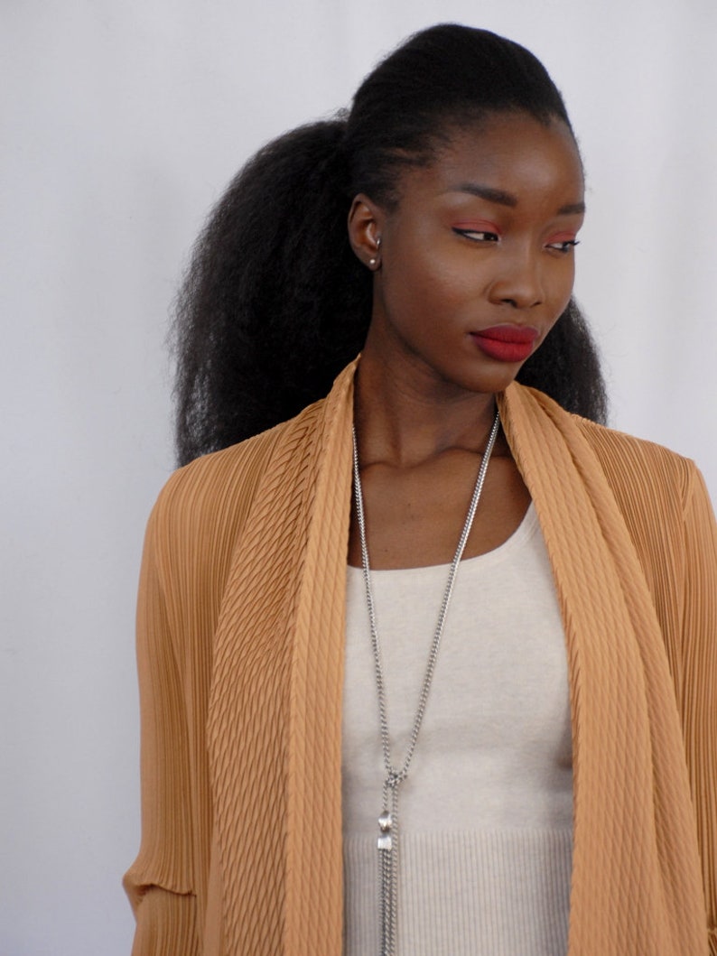90s camel crinkle fabric blazer crinkle oversize jacket blazer with pockets plus size clothing 90s vintage blazer