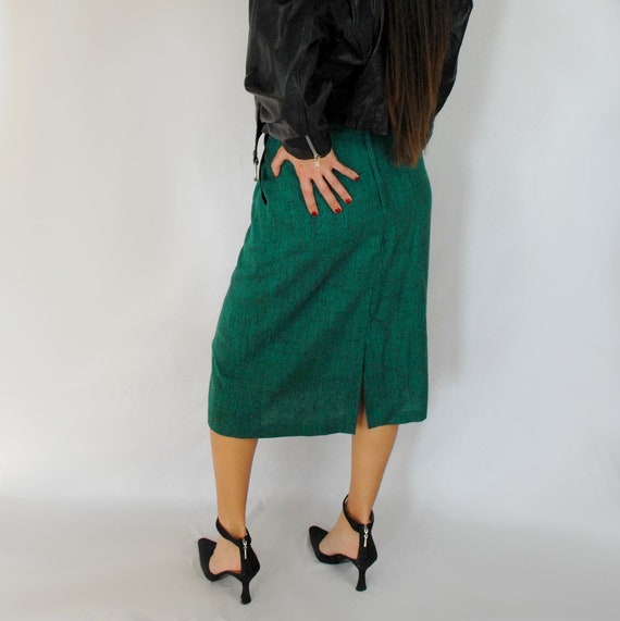 Heathered green skirt / emerald green skirt / gre… - image 4