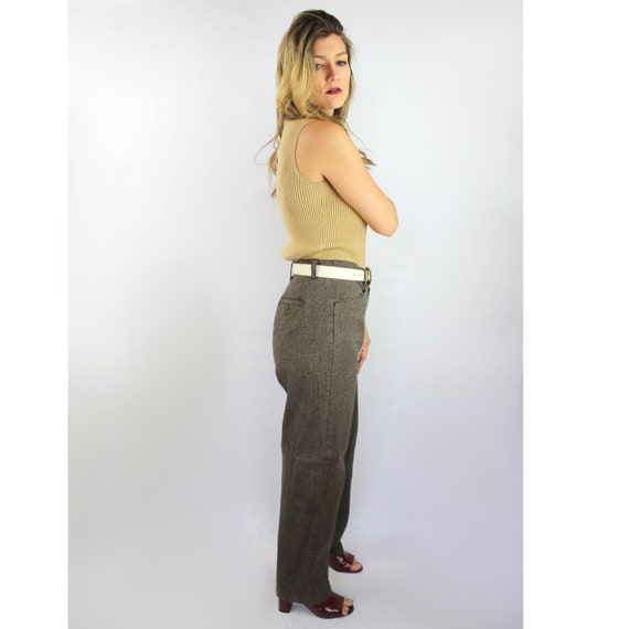 Herringbone twill trousers / high waist trousers … - image 6