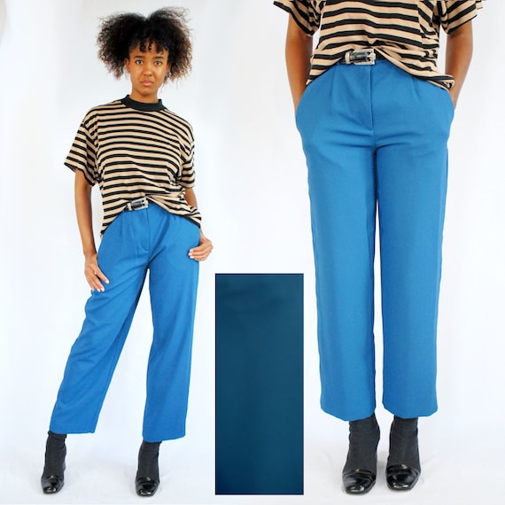 Teal cropped best sale trousers