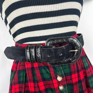 90s vintage black suede belt Medium Width Belt 30 inch waist Medium Large Pig Suede Vintage Belt 90s Suede Belt 90s Aesthetic 1990s Fashion