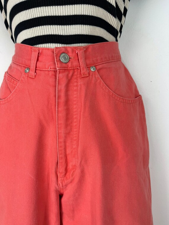 90s vintage Coral pink high waist high rise jeans… - image 6