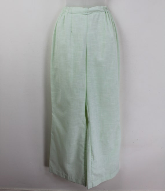 70s vintage pale celadon green wide leg trousers,… - image 8