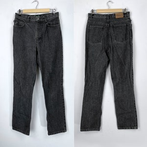 90s vintage Ralph Lauren black stonewash mid rise straight leg jeans Size 8 29 Inch Waist Charcoal Jeans 90s Black Bootcut Y2K 90s Aesthetic