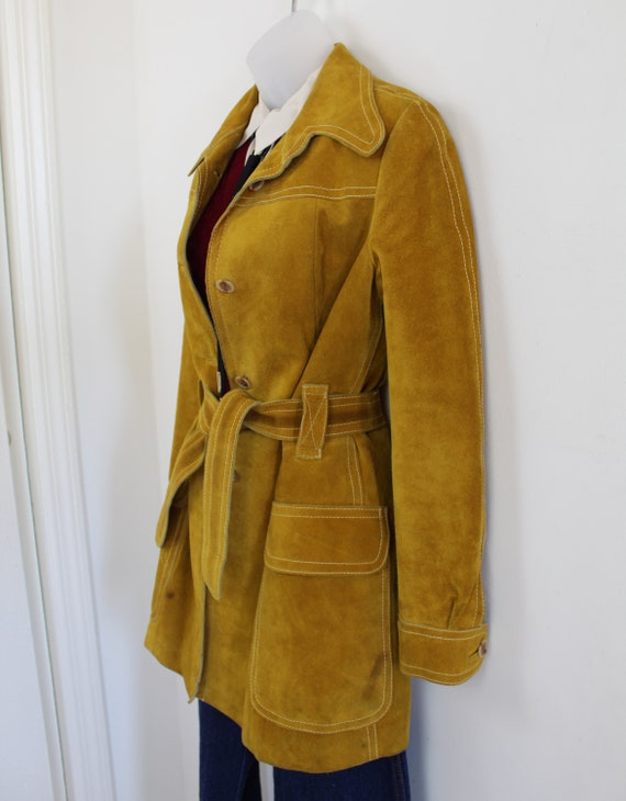 mustard suede coat