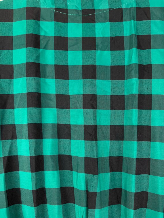 80s vintage emerald green and black plaid 40s style m… Gem
