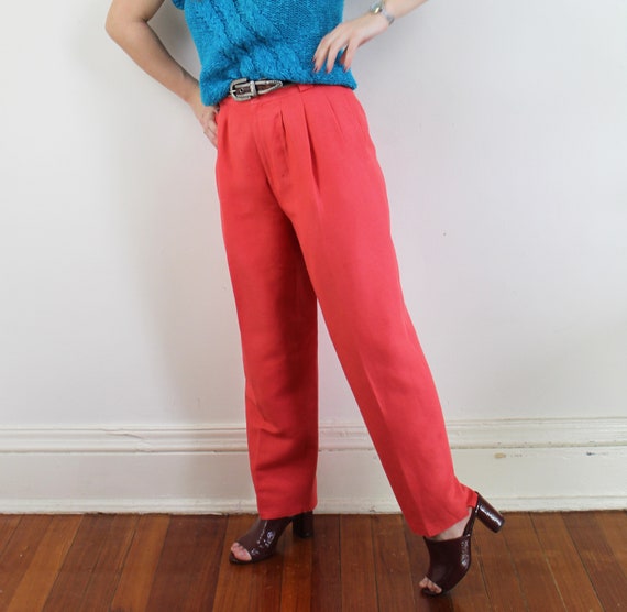 90s Vintage Collectible Gold Tapered Trousers in … - image 7