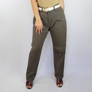 90s vintage taupe brown herringbone twill trousers Beige Twill Denim Trousers 90s Workwear Pants Boyfriend Fit Gorpcore Aesthetic Dickies image 5