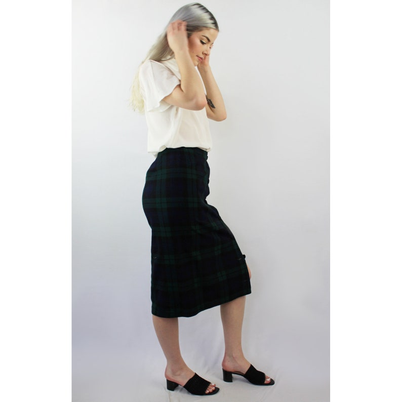 hunter classic navy plaid skirt