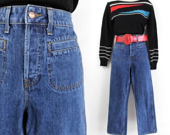 90s Point Sur button fly drainpipe jeans, 27 Inch Waist, Placket Pocket Bootcut High Waist Denim Wide Beltloop 90s Denim Straight Leg Jeans