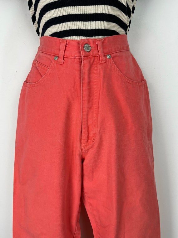 90s vintage Coral pink high waist high rise jeans… - image 8