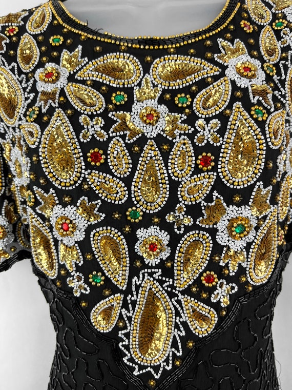 Vintage 1980s Black Beaded Gown main image 0