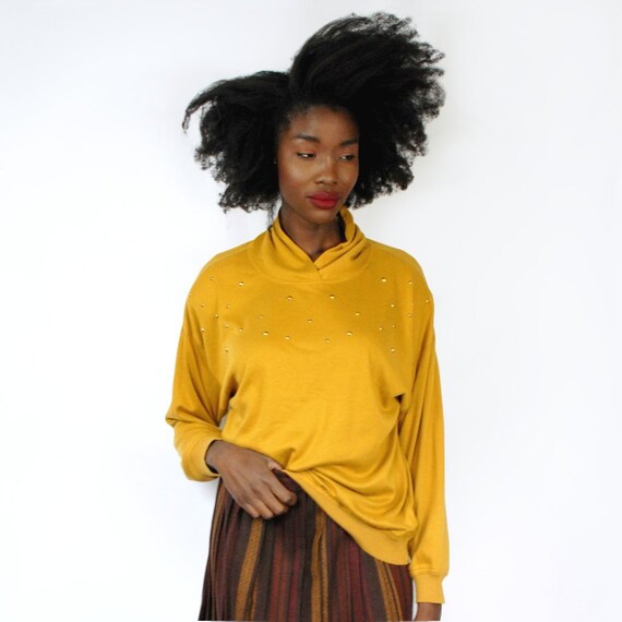 80s marigold knit crew neck dolman sleeve pullover