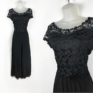 90s vintage black two piece formal skirt suit with lace overlay XS Small Lace Skirt Suit Wedding Outfit Dress for Wedding Mother of Bride