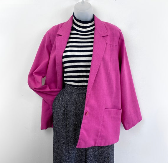 90s vintage magenta pink lightweight blazer Size … - image 1